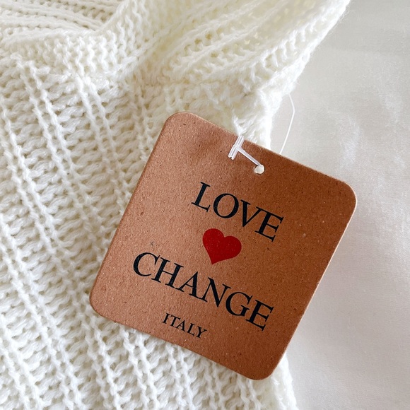Love Change Italy Women’s Cream Crewneck Cable Knit Sweater 2X NWT - Picture 7 of 7